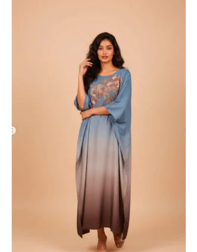Blue crafted kaftan