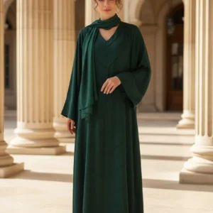 Green Silk Abaya