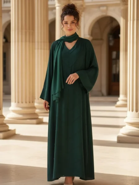 Green Silk Abaya